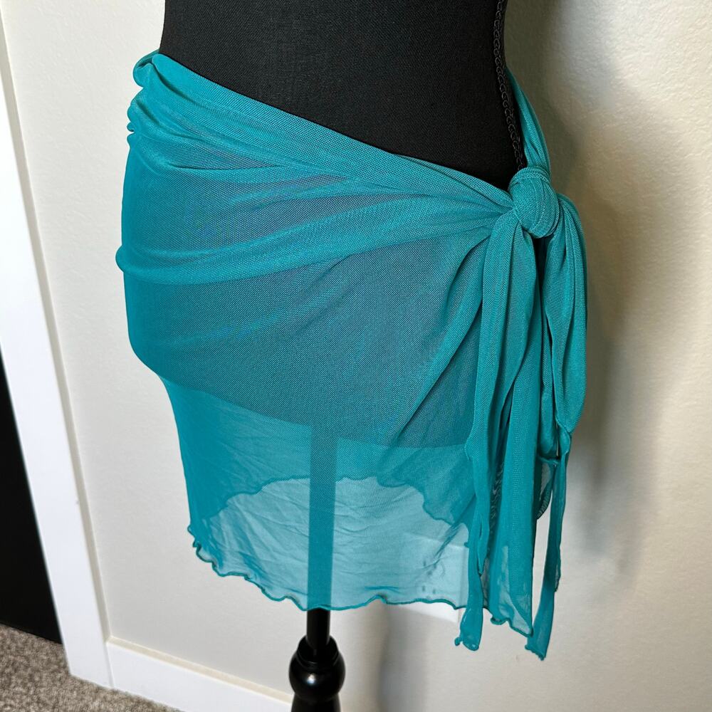 Tini Bikini Mesh Sarong Cover-Up with Lettuce Hem – Size L